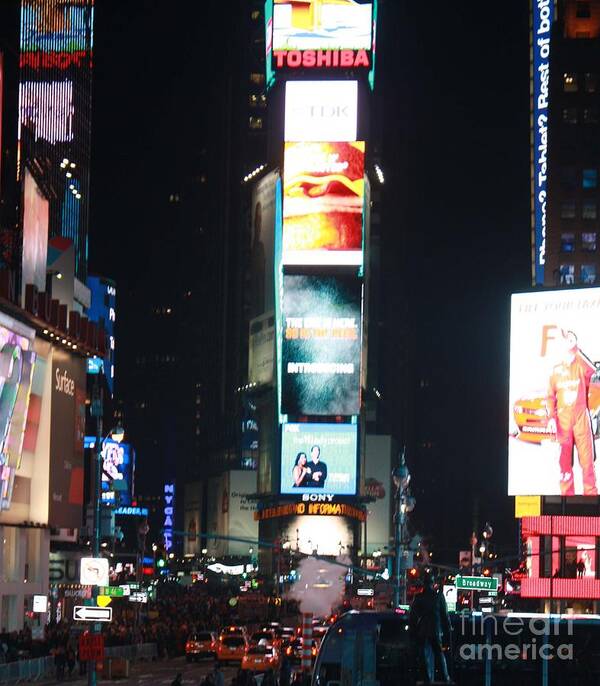 Times Square At Night Art Print featuring the photograph Times Square at Night by John Telfer