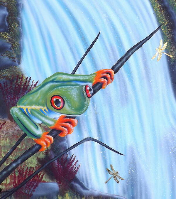 Tree Frog Art Print featuring the painting Tree Frog by Darren Robinson