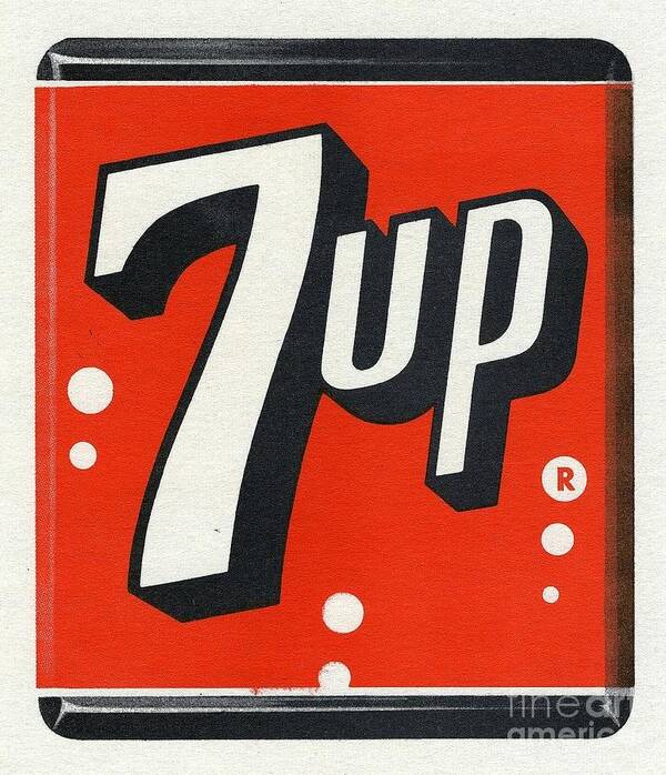 Vintage Art Print featuring the photograph Vintage 7-UP Logo by Action