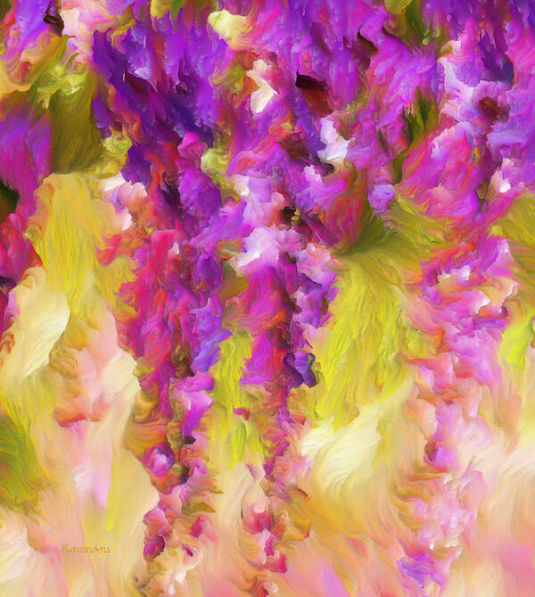Abstract Expressionism Art Print featuring the painting Wisteria Dreams by Georgiana Romanovna