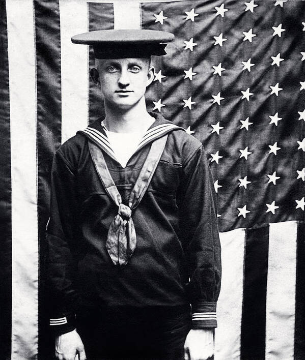 Wwi Art Print featuring the photograph WWI American Navy Sailor by Historic Image
