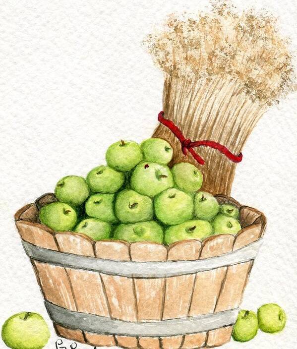 Crate Art Print featuring the painting Apple Crate by Paula Greenlee