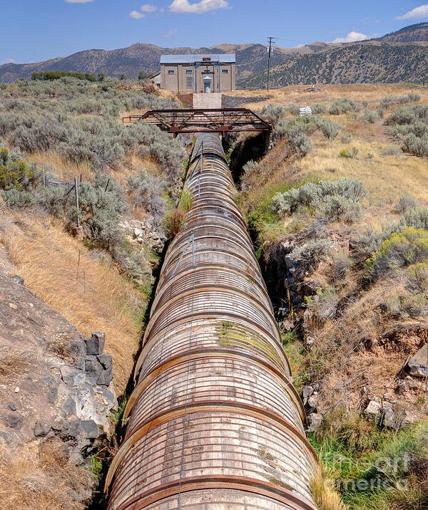 Idaho Art Print featuring the photograph Old Wooden Water Pipeline - Rural Idaho by Gary Whitton