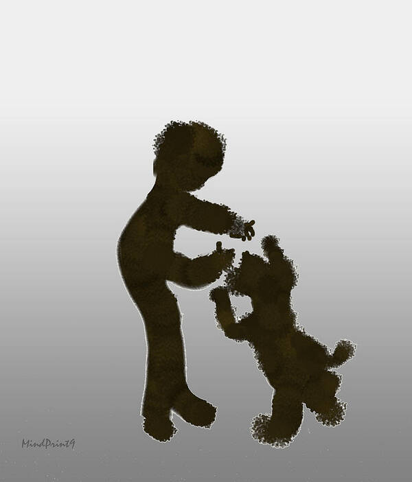 Kid Art Print featuring the digital art Pet Dog by Asok Mukhopadhyay