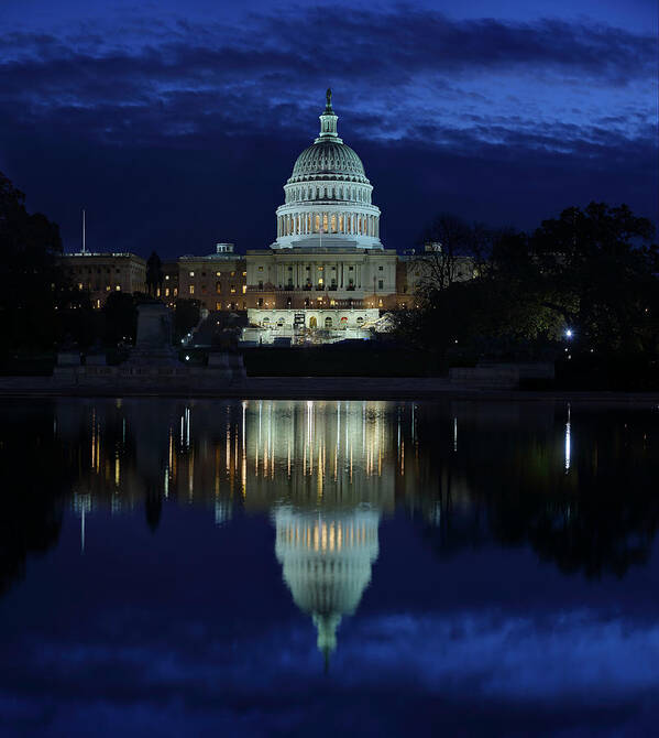 Metro Art Print featuring the photograph US Capitol - Pre-Dawn Getting Ready by Metro DC Photography