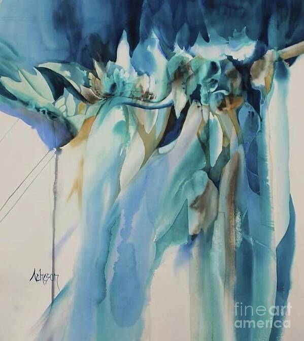 Liquid Art Print featuring the painting On the Edge #1 by Donna Acheson-Juillet