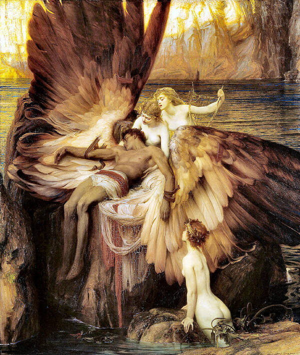  Icarus Art Print featuring the photograph The Lament for Icarus #1 by Herbert James Draper
