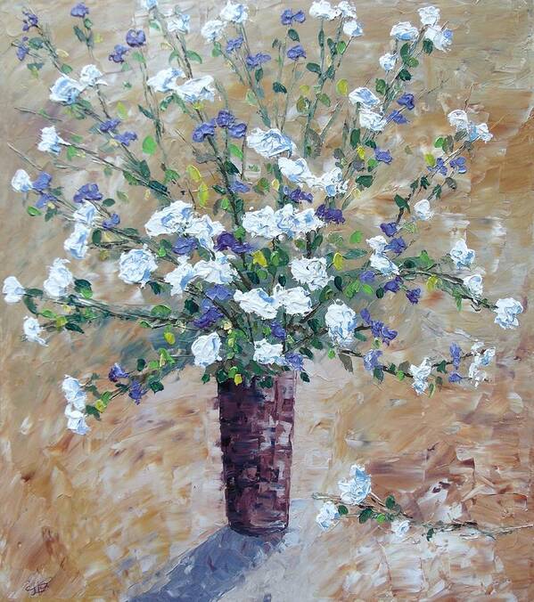 Provence Art Print featuring the painting White Roses #1 by Frederic Payet