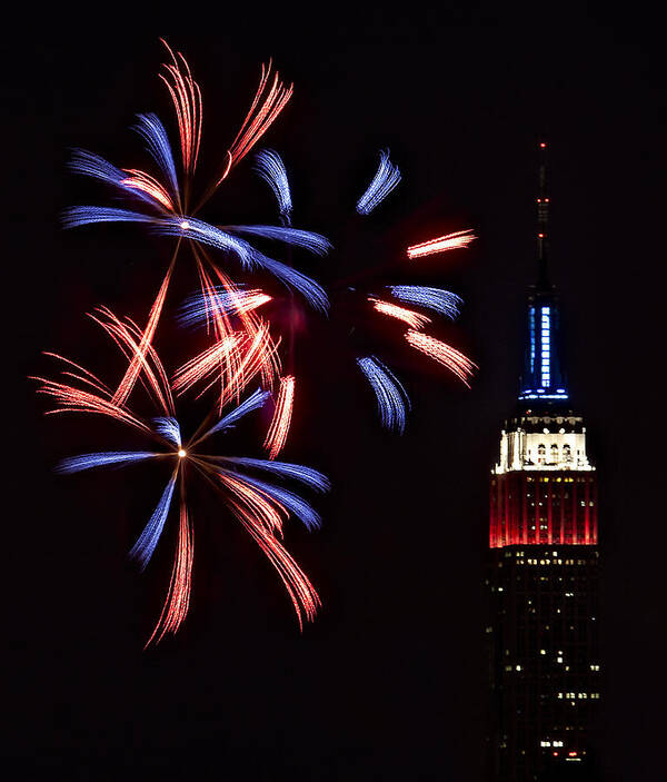 Empire State Building Art Print featuring the photograph Red White and Blue by Susan Candelario