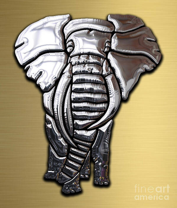 Elephant Art Print featuring the mixed media Elephant Collection #20 by Marvin Blaine