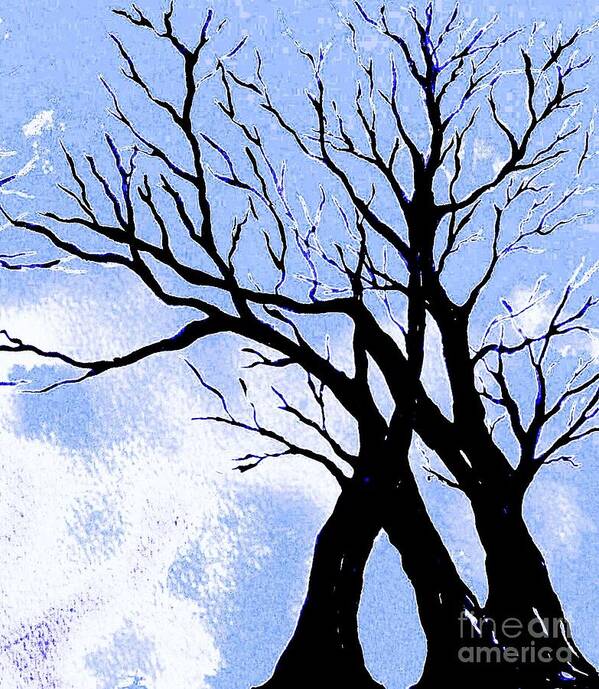 Trees Silhouette Art Print featuring the painting A Crisp Winter Morning by Hazel Holland