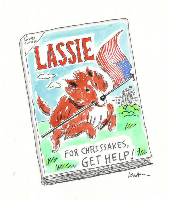 For Chrissakes Art Print featuring the drawing A Lassie Classic by Mary Lawton