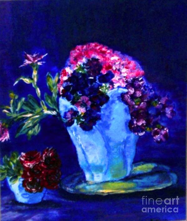 Flowers Art Print featuring the painting Admire by Helena Bebirian