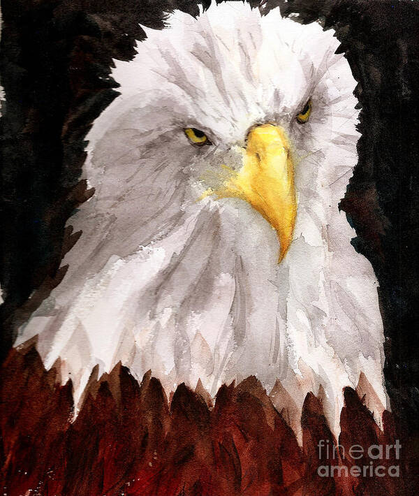 Eagle Art Print featuring the painting American Eagle by Rhonda Hancock