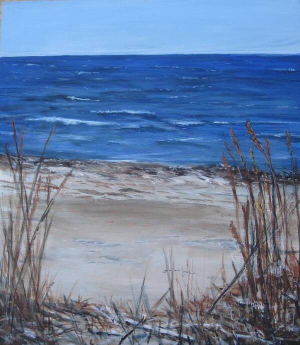 Beach Art Print featuring the painting Another View of East Point Beach by Paula Pagliughi