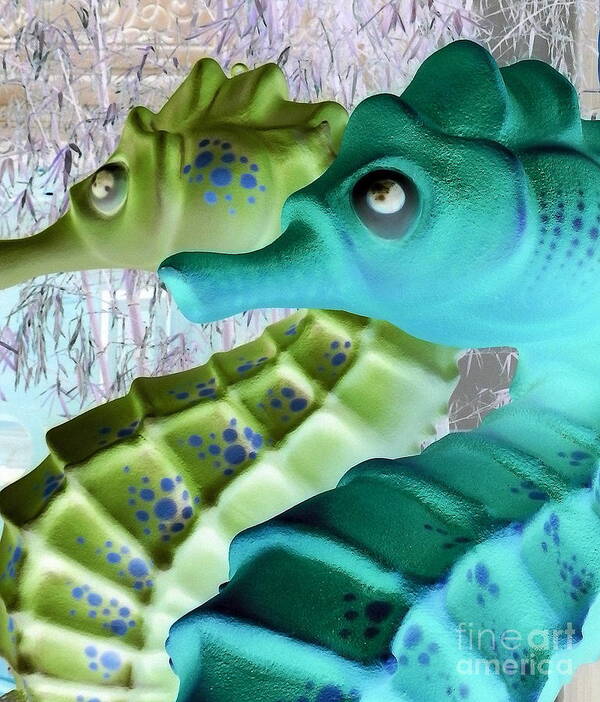 Seahorses Art Print featuring the photograph Besties by Barbara Leigh Art