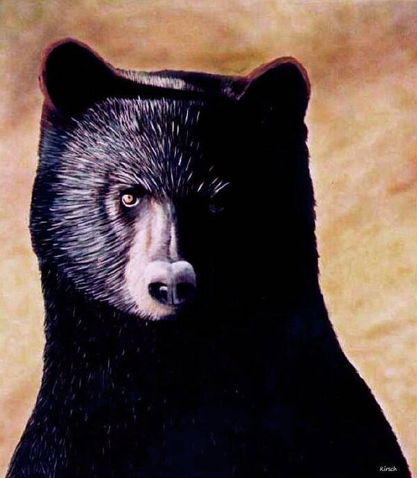 Black Bear Art Print featuring the painting Black Bear by Kenneth M Kirsch