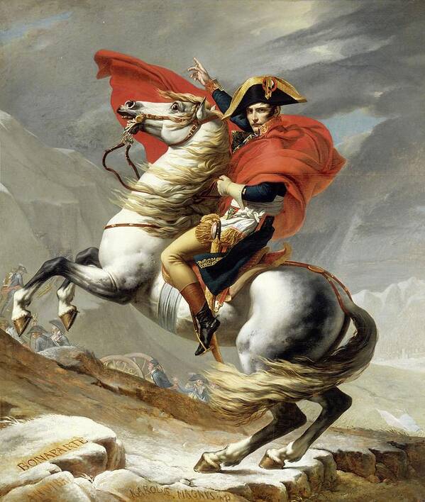 Napoleon Art Print featuring the painting Bonaparte Crossing the Alps by Jacques Louis David