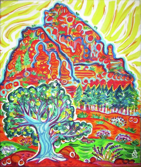 Southwest Art Art Print featuring the painting Boyton Canyon Sunrise by Rachel Houseman