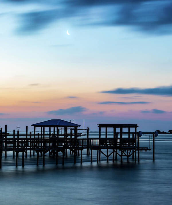 Southport Art Print featuring the photograph Cape Fear Moon Rise by Nick Noble