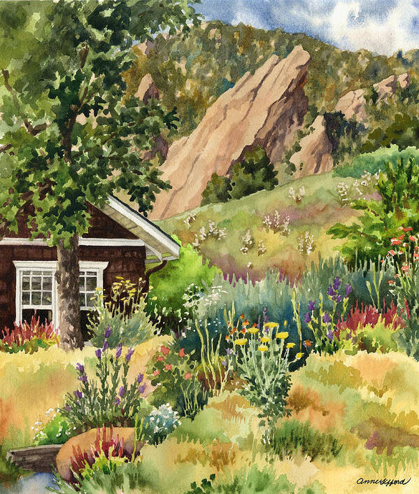Cottage Painting Art Print featuring the painting Chautauqua Cottage by Anne Gifford