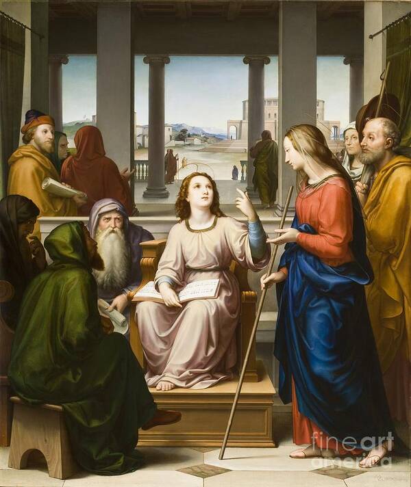 Jesus Christ Art Print featuring the painting Christ Disputing with the Doctors in the Temple by Franz von Rohden