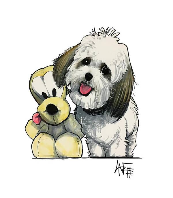 Pet Portrait Art Print featuring the drawing Cieplenski 3083 by John LaFree