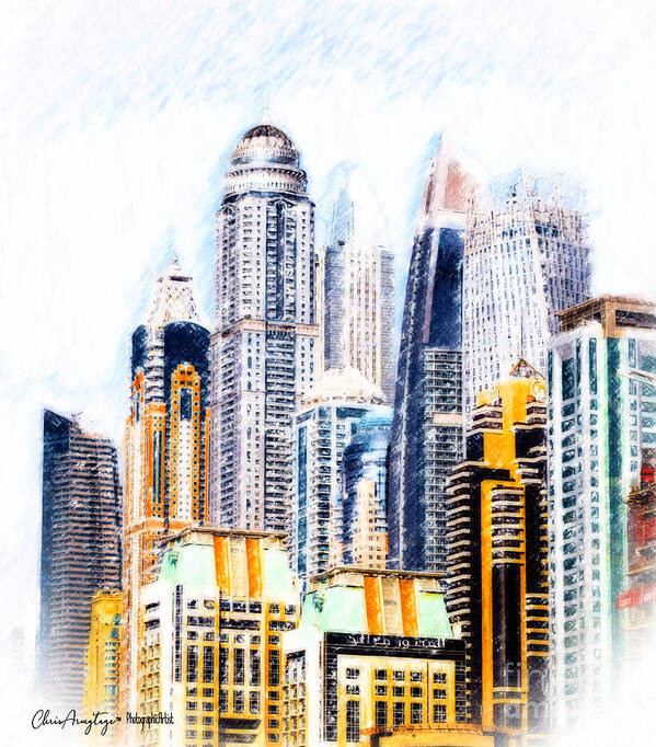 City Art Print featuring the digital art City Abstract by Chris Armytage