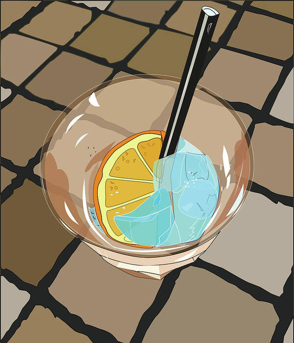 Marina Cocktail Spritz By Marina Usmanskaya Art Print featuring the digital art Cocktail Spritz by Marina Usmanskaya