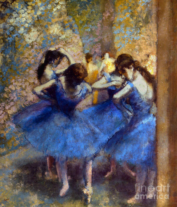 1890 Art Print featuring the painting BLUE DANCERS, c1890 by Edgar Degas