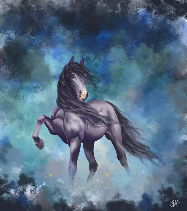 Horse Art Print featuring the painting Determination by Kate Black
