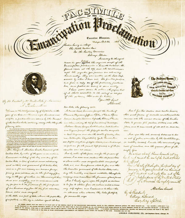 Emancipation Proclamation Art Print featuring the photograph Emancipation Proclamation by Photo Researchers