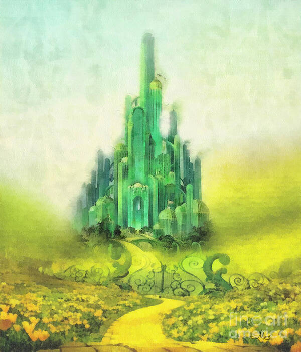 Emerald City Art Print featuring the painting Emerald City by Mo T