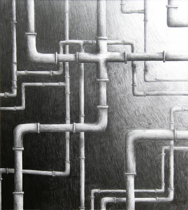 Pipe Art Print featuring the drawing Everyone Else by Michael Morgan