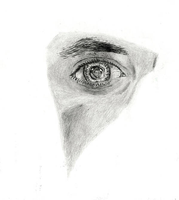 Self Portrait Art Print featuring the drawing Eye see my Self by Michael McKenzie