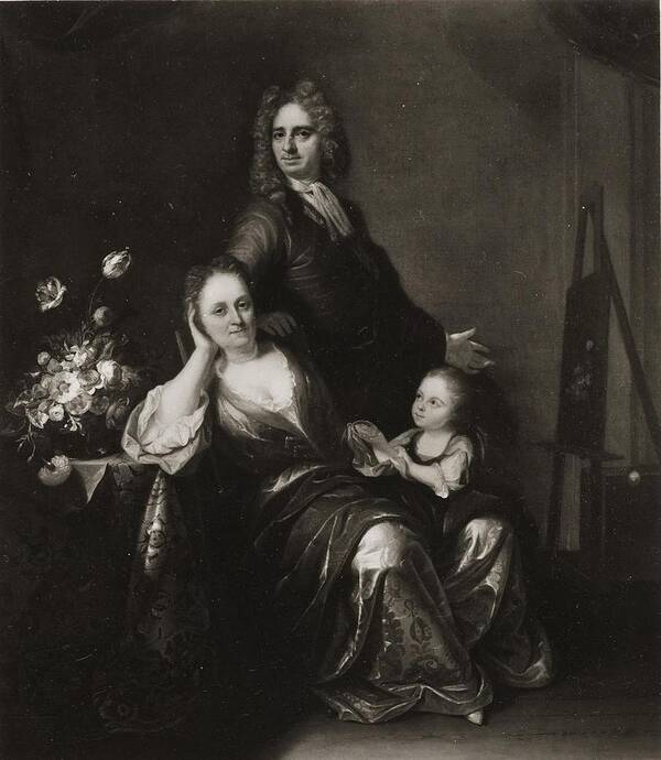 Juriaen Pool And Rachel Pool-ruysch - Family Portrait With Flower Still-life Art Print featuring the painting Family by Juriaen Pool