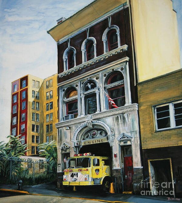 Fdny Art Print featuring the painting FDNY Engine Company 41 by Paul Walsh