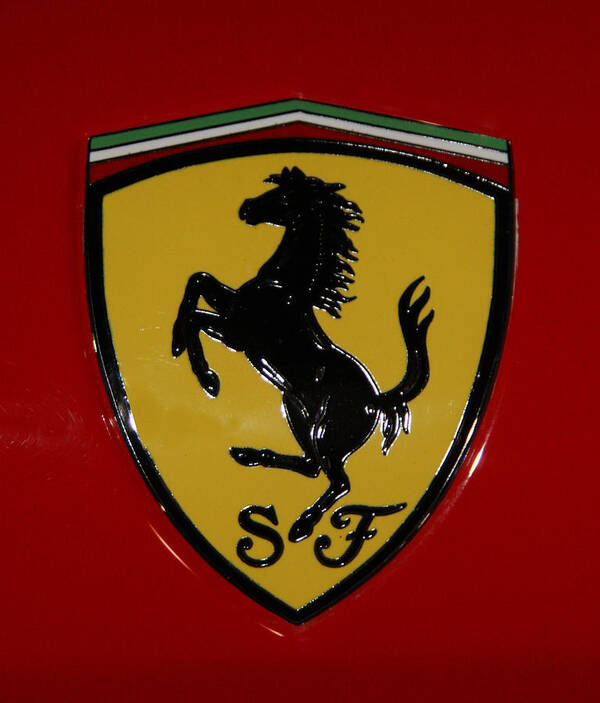 Ferrari Art Print featuring the photograph Ferrari Emblem 4 by Tom Griffithe