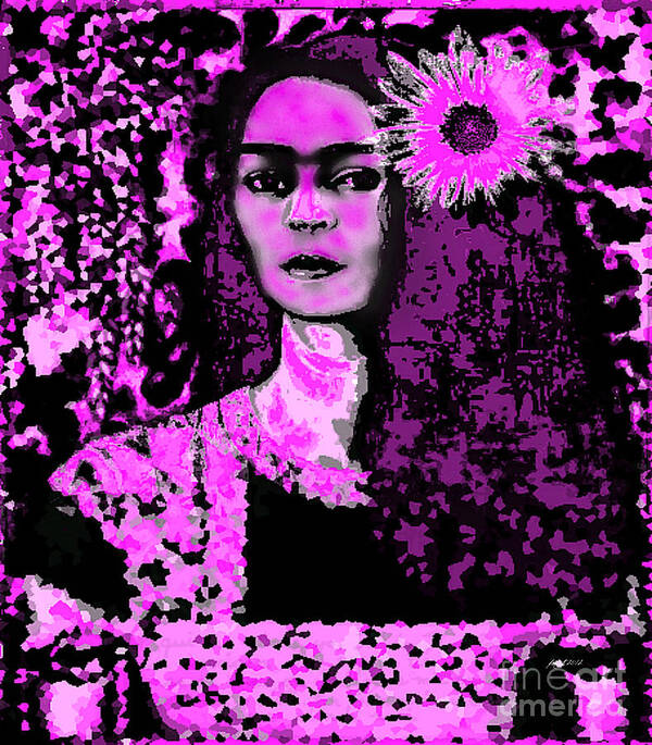 Fania Simon Art Print featuring the mixed media Frida in Frida Pink by Fania Simon