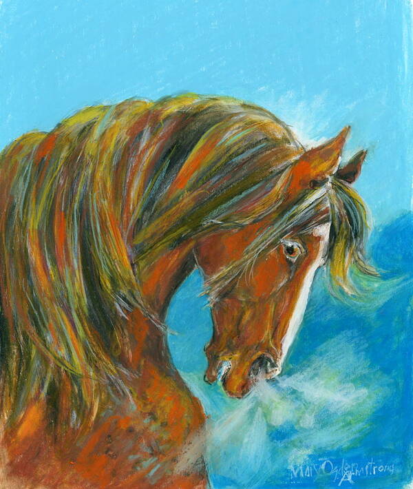 Horse Art Print featuring the painting Frost time by Mary Armstrong