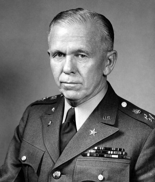 George Marshall Art Print featuring the photograph General George Marshall by War Is Hell Store
