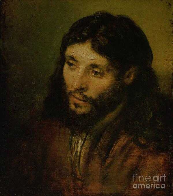 Head Art Print featuring the painting Head of Christ by Rembrandt