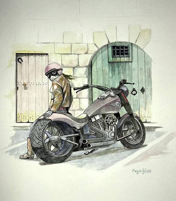 Hog Art Print featuring the painting Hog by Ray Agius