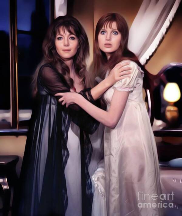 Ingrid Art Print featuring the digital art Ingrid Pitt and Madeline Smith by Esoterica Art Agency