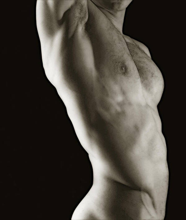 Male Erotic Photographs Art Print featuring the photograph Javier Torso 2 by Dave Milstead