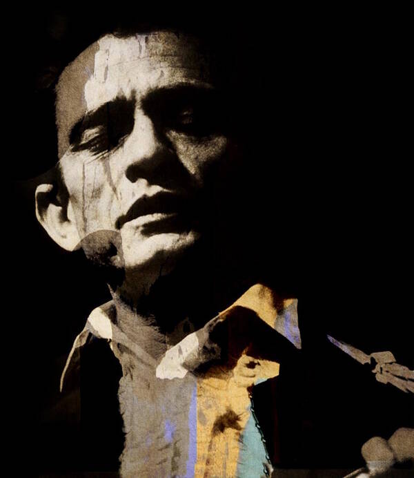 Johnny Cash Art Print featuring the digital art Johnny Cash - I Walk The Line by Paul Lovering