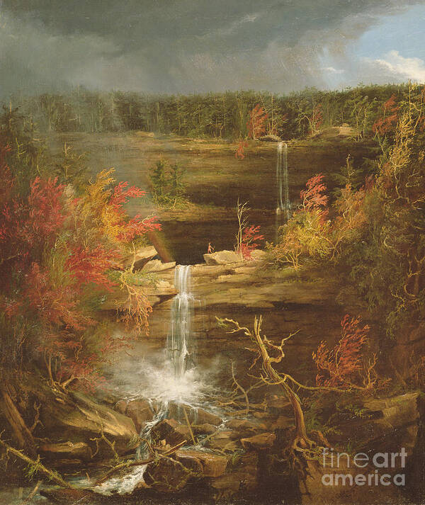 Kaaterskill Falls Art Print featuring the painting Kaaterskill Falls by Thomas Cole