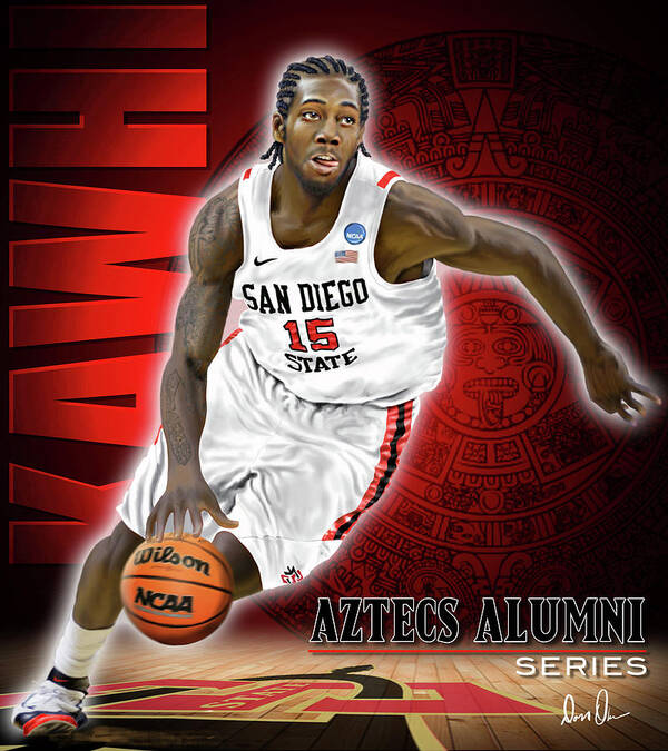 Kawhi Leonard Don Olea San Diego State University Sdsu Sdsu Basketball Viejas Arena The Show San Antonio Spurs Nba Finals Nba Finals Mvp National Basketball Association Basketball Court Hardwood Court Art Print featuring the digital art Kawhi by Don Olea