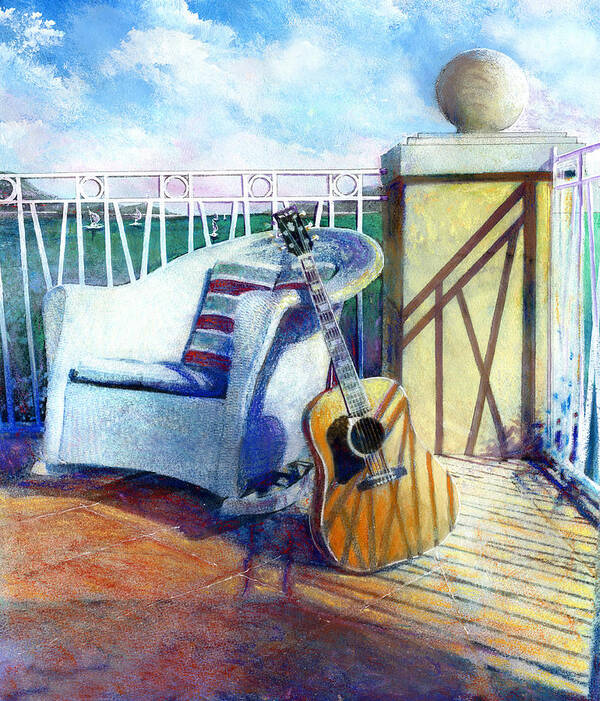 Guitar Paintings Art Print featuring the painting Lefty Left by Andrew King