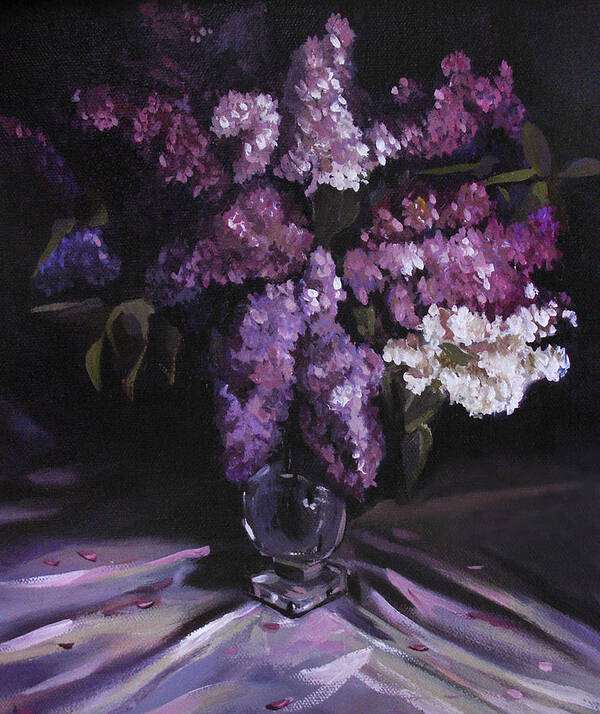 Floral Art Print featuring the painting Lilacs by Nancy Griswold